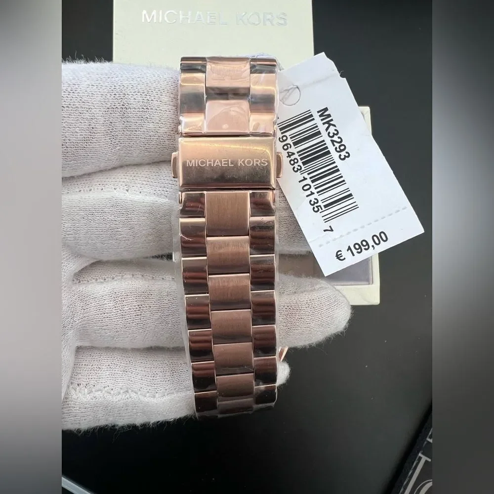 BNIB Michael Kors Rose Gold Watch with Deep Purple Face